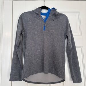 Gray Quarter-Zip Pullover with Blue Accents